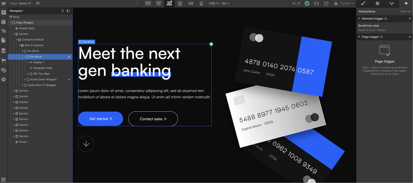 Animations - Fintech X Webflow Template