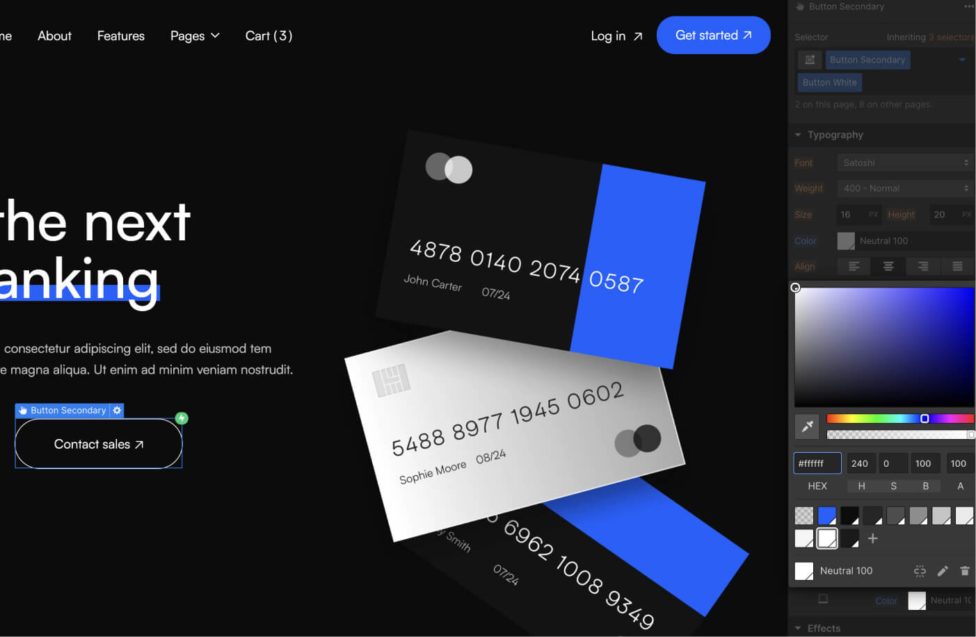 Colors - Fintech X Webflow Template