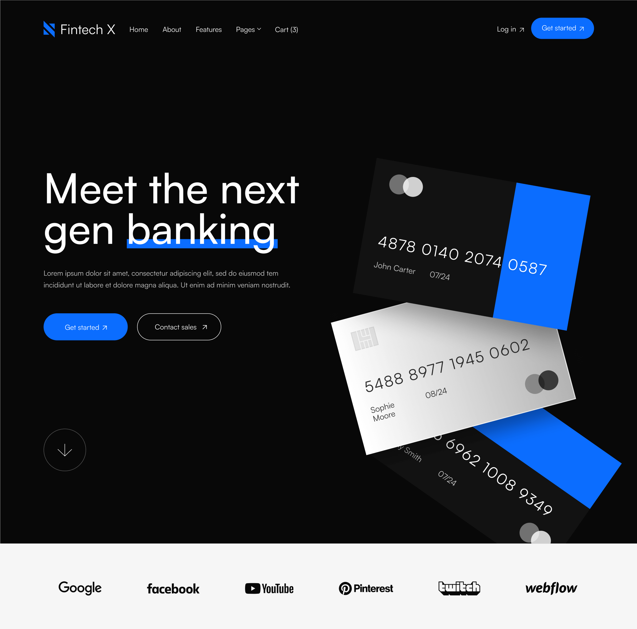 Home V1 - Fintech X Webflow Template